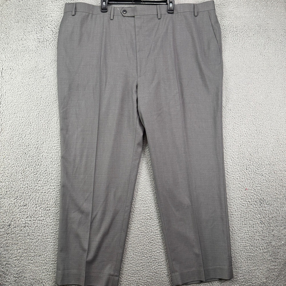 Shaquille O Neal Mens Dress Pants XL Big Tall Gray Plaid Performance Stretch NEW